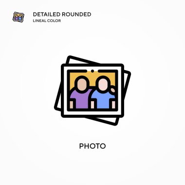 Fotoğraf vektör simgesi. Modern vektör illüstrasyon kavramları. Düzenlemesi ve kişiselleştirmesi kolay.