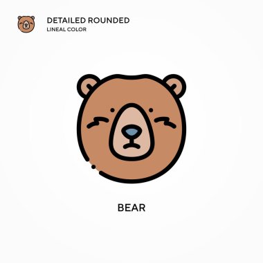 Ayı vektör simgesi. Modern vektör illüstrasyon kavramları. Düzenlemesi ve kişiselleştirmesi kolay.