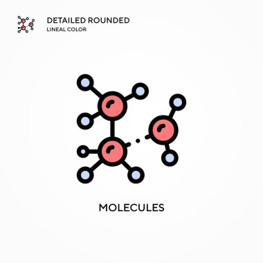 Molekül vektör simgesi. Modern vektör illüstrasyon kavramları. Düzenlemesi ve kişiselleştirmesi kolay.