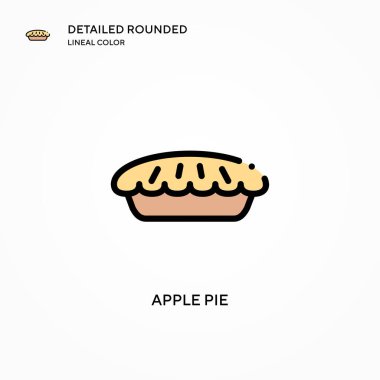 Elmalı turta ikonu. Modern vektör illüstrasyon kavramları. Düzenlemesi ve kişiselleştirmesi kolay.