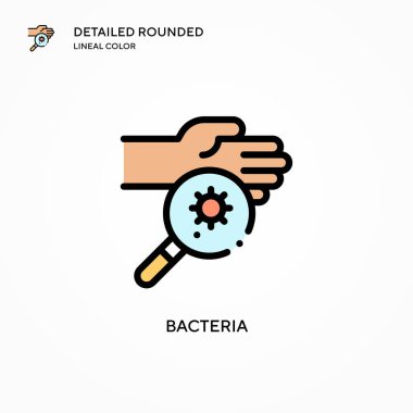 Bakteri vektör simgesi. Modern vektör illüstrasyon kavramları. Düzenlemesi ve kişiselleştirmesi kolay.