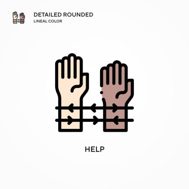 Vektör simgesine yardım et. Modern vektör illüstrasyon kavramları. Düzenlemesi ve kişiselleştirmesi kolay.