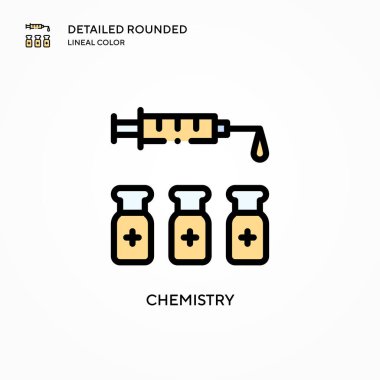 Kimya vektör simgesi. Modern vektör illüstrasyon kavramları. Düzenlemesi ve kişiselleştirmesi kolay.