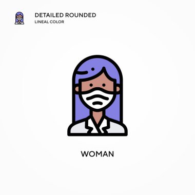 Kadın vektör simgesi. Modern vektör illüstrasyon kavramları. Düzenlemesi ve kişiselleştirmesi kolay.