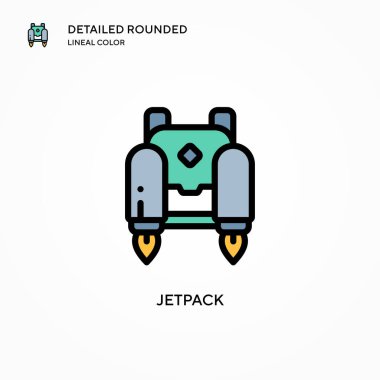 Jetpack vektör simgesi. Modern vektör illüstrasyon kavramları. Düzenlemesi ve kişiselleştirmesi kolay.