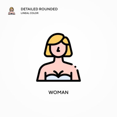 Kadın vektör simgesi. Modern vektör illüstrasyon kavramları. Düzenlemesi ve kişiselleştirmesi kolay.