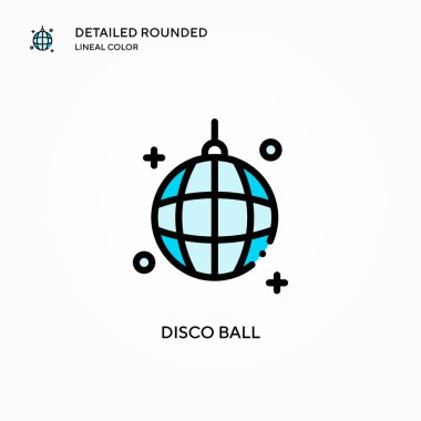 Disko topu vektör simgesi. Modern vektör illüstrasyon kavramları. Düzenlemesi ve kişiselleştirmesi kolay.