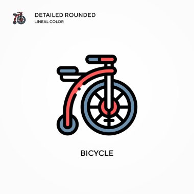 Bisiklet vektör simgesi. Modern vektör illüstrasyon kavramları. Düzenlemesi ve kişiselleştirmesi kolay.