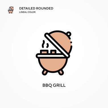 Barbekü ızgara vektör simgesi. Modern vektör illüstrasyon kavramları. Düzenlemesi ve kişiselleştirmesi kolay.