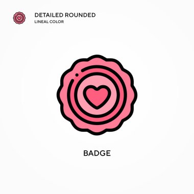 Rozet vektör simgesi. Modern vektör illüstrasyon kavramları. Düzenlemesi ve kişiselleştirmesi kolay.