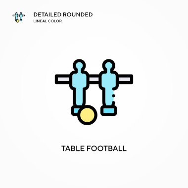 Masa futbolu vektör simgesi. Modern vektör illüstrasyon kavramları. Düzenlemesi ve kişiselleştirmesi kolay.