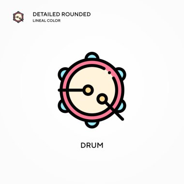 Davul vektör simgesi. Modern vektör illüstrasyon kavramları. Düzenlemesi ve kişiselleştirmesi kolay.