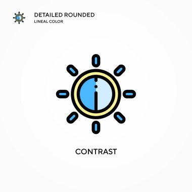 Kontrast vektör simgesi. Modern vektör illüstrasyon kavramları. Düzenlemesi ve kişiselleştirmesi kolay.