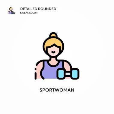 Sportmen vektör simgesi. Modern vektör illüstrasyon kavramları. Düzenlemesi ve kişiselleştirmesi kolay.