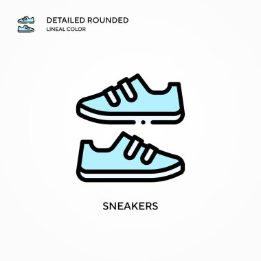 Spor ayakkabısı vektör simgesi. Modern vektör illüstrasyon kavramları. Düzenlemesi ve kişiselleştirmesi kolay.