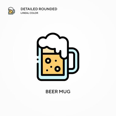 Bira kupası vektör simgesi. Modern vektör illüstrasyon kavramları. Düzenlemesi ve kişiselleştirmesi kolay.