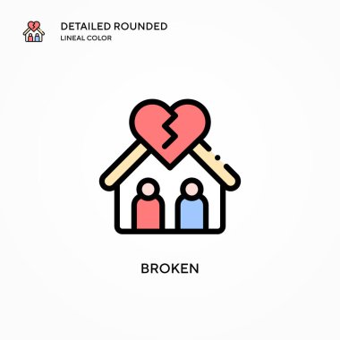 Kırık vektör simgesi. Modern vektör illüstrasyon kavramları. Düzenlemesi ve kişiselleştirmesi kolay.