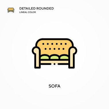 Koltuk vektör simgesi. Modern vektör illüstrasyon kavramları. Düzenlemesi ve kişiselleştirmesi kolay.