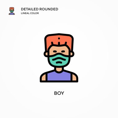 Erkek vektör simgesi. Modern vektör illüstrasyon kavramları. Düzenlemesi ve kişiselleştirmesi kolay.