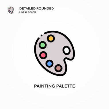 Palet vektör simgesi boyanıyor. Modern vektör illüstrasyon kavramları. Düzenlemesi ve kişiselleştirmesi kolay.