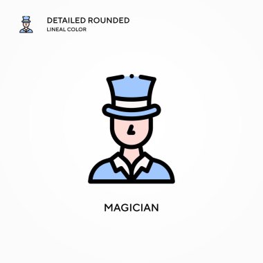Sihirbaz vektör simgesi. Modern vektör illüstrasyon kavramları. Düzenlemesi ve kişiselleştirmesi kolay.