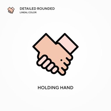 El vektör simgesi tutuluyor. Modern vektör illüstrasyon kavramları. Düzenlemesi ve kişiselleştirmesi kolay.