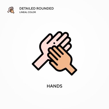 Eller vektör simgesi. Modern vektör illüstrasyon kavramları. Düzenlemesi ve kişiselleştirmesi kolay.