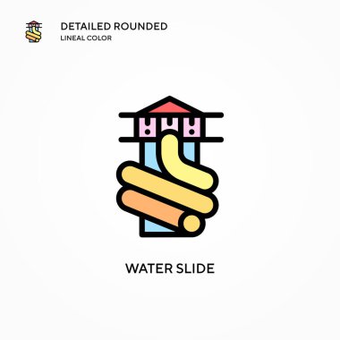 Su kaydırağı vektör simgesi. Modern vektör illüstrasyon kavramları. Düzenlemesi ve kişiselleştirmesi kolay.