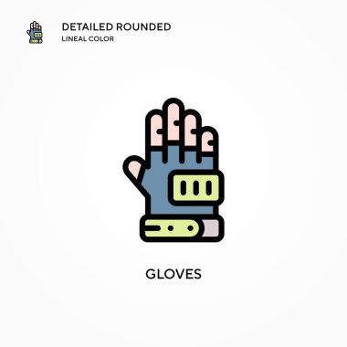 Eldiven vektör simgesi. Modern vektör illüstrasyon kavramları. Düzenlemesi ve kişiselleştirmesi kolay.