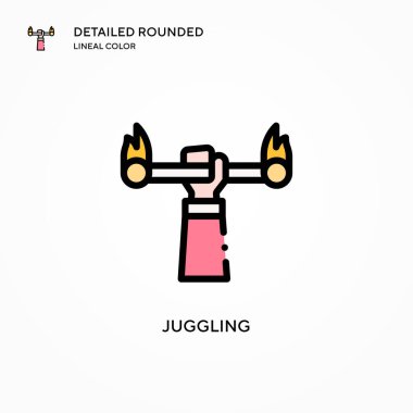 Vektör simgesi jonglörlüğü. Modern vektör illüstrasyon kavramları. Düzenlemesi ve kişiselleştirmesi kolay.