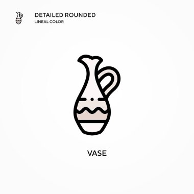 Vazo vektör simgesi. Modern vektör illüstrasyon kavramları. Düzenlemesi ve kişiselleştirmesi kolay.