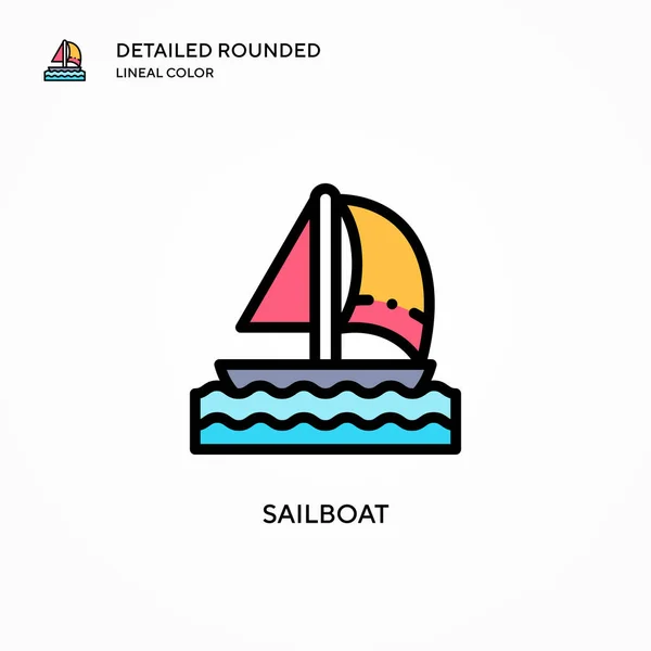 Sailboat vector icon. Modern vector illustration concepts. Easy to edit and customize.