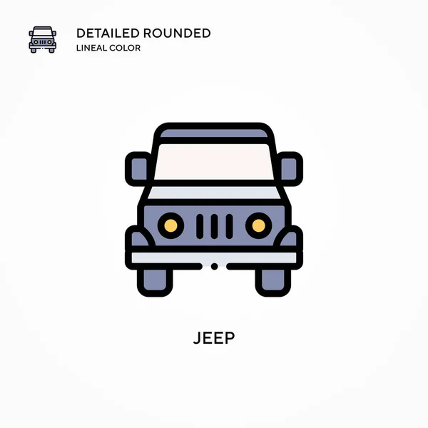 Icono Del Vector Jeep Conceptos Modernos Ilustración Vectorial Fácil Editar — Vector de stock