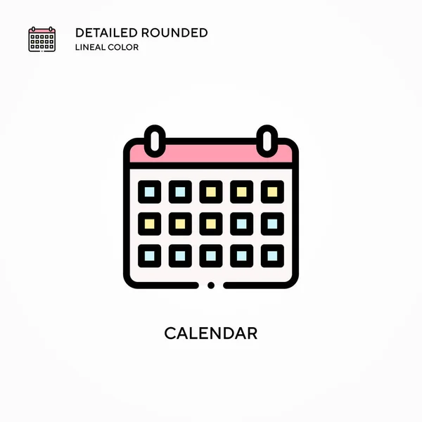 Calendar Vector Icon Modern Vector Illustration Concepts Easy Edit Customize — Stock Vector