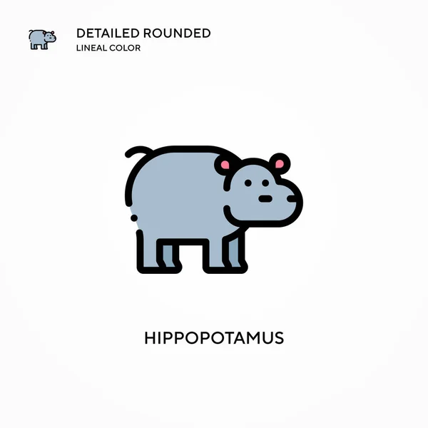 Ícone Vetorial Hipopótamo Conceitos Modernos Ilustração Vetorial Fácil Editar Personalizar —  Vetores de Stock