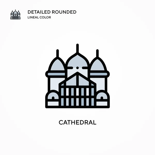 Cathedral Vector Icon Modern Vector Illustration Concepts Easy Edit Customize — Stock Vector