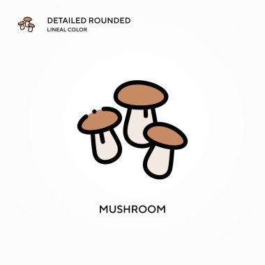 Mantar vektör simgesi. Modern vektör illüstrasyon kavramları. Düzenlemesi ve kişiselleştirmesi kolay.