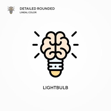 Ampul vektör simgesi. Modern vektör illüstrasyon kavramları. Düzenlemesi ve kişiselleştirmesi kolay.