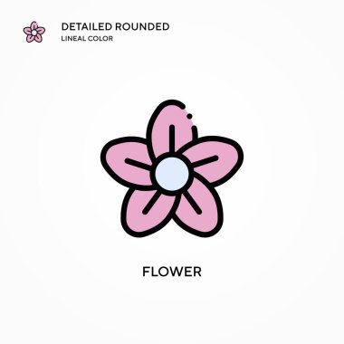 Çiçek vektör simgesi. Modern vektör illüstrasyon kavramları. Düzenlemesi ve kişiselleştirmesi kolay.