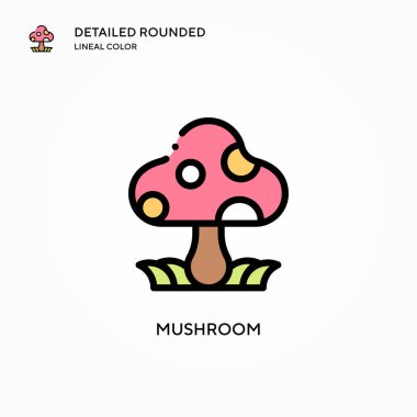 Mantar vektör simgesi. Modern vektör illüstrasyon kavramları. Düzenlemesi ve kişiselleştirmesi kolay.