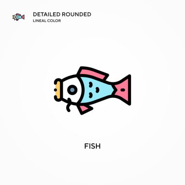 Balık vektör simgesi. Modern vektör illüstrasyon kavramları. Düzenlemesi ve kişiselleştirmesi kolay.