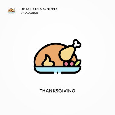 Şükran Günü vektör ikonu. Modern vektör illüstrasyon kavramları. Düzenlemesi ve kişiselleştirmesi kolay.