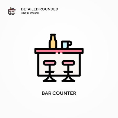 Bar sayacı vektör simgesi. Modern vektör illüstrasyon kavramları. Düzenlemesi ve kişiselleştirmesi kolay.