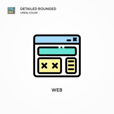 Web vektör simgesi. Modern vektör illüstrasyon kavramları. Düzenlemesi ve kişiselleştirmesi kolay.