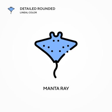 Manta ışını vektör simgesi. Modern vektör illüstrasyon kavramları. Düzenlemesi ve kişiselleştirmesi kolay.