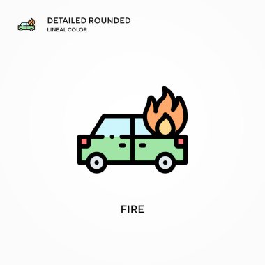 Vektör simgesini ateşle. Modern vektör illüstrasyon kavramları. Düzenlemesi ve kişiselleştirmesi kolay.