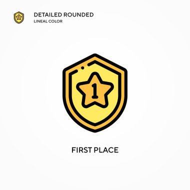 Birincilik vektör simgesi. Modern vektör illüstrasyon kavramları. Düzenlemesi ve kişiselleştirmesi kolay.