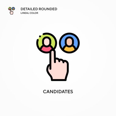 Adaylar vektör simgesi. Modern vektör illüstrasyon kavramları. Düzenlemesi ve kişiselleştirmesi kolay.