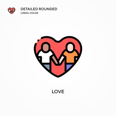 Aşk vektör simgesi. Modern vektör illüstrasyon kavramları. Düzenlemesi ve kişiselleştirmesi kolay.