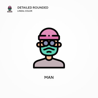 İnsan vektör simgesi. Modern vektör illüstrasyon kavramları. Düzenlemesi ve kişiselleştirmesi kolay.